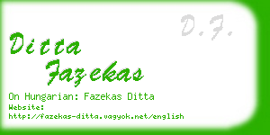 ditta fazekas business card